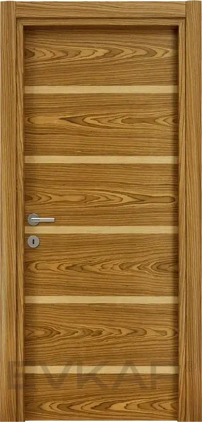 K-12 Hareli Teak Ahşap Kapı