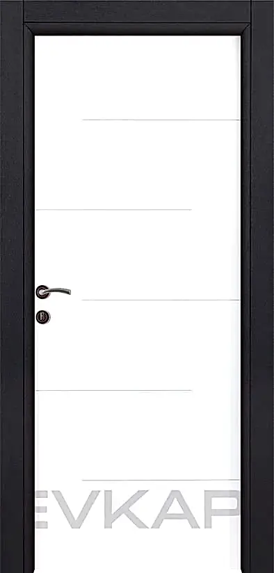 PVC-180 Saten Beyaz Antrasit Pvc Kapı